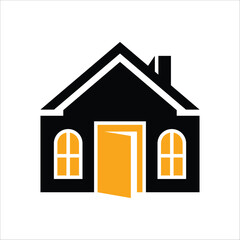 house windows and doors logo template, house windows and doors logo elements