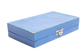 Antique cutlery box isolated on white background