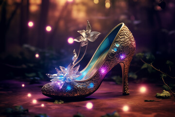 Magic Crystal Shoe in a Forest