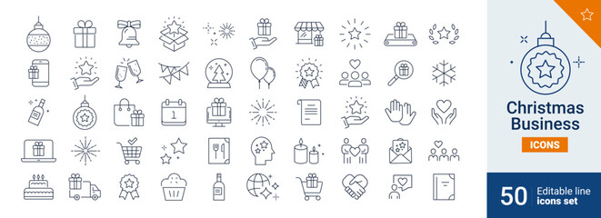 Christmas icons Pixel perfect. Star, gift, shop, ....