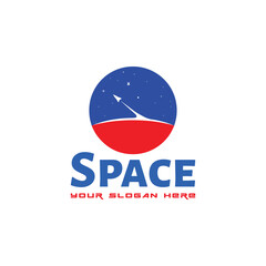 astrology space station technology logo design vector