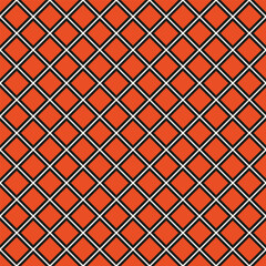 Red diamonds with a black outline. Seamless geometric pattern.