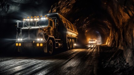 Drum truck at mine for transport