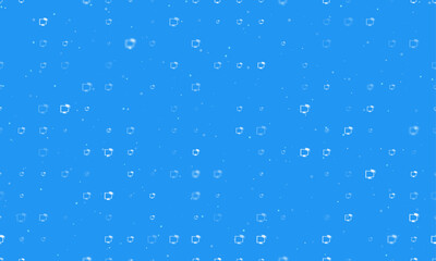 Seamless background pattern of evenly spaced white distance learning symbols of different sizes and opacity. Vector illustration on blue background with stars