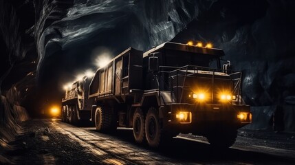 Drum truck at mine for transport