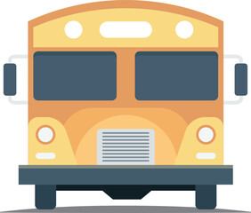 Professionally drawn head-on yellow school bus illustration on white background