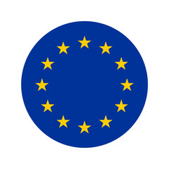European Union flag with blue background and yellow stars