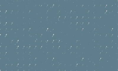 Seamless background pattern of evenly spaced white spoons of different sizes and opacity. Vector illustration on blue grey background with stars