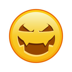 Scary halloween face Large size of yellow emoji smile
