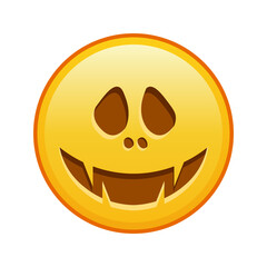 Scary halloween face Large size of yellow emoji smile