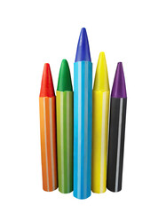 a colorful wax pencil, isolated on a transparent background. PNG, cutout, or clipping path.