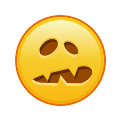 Scary halloween face Large size of yellow emoji smile