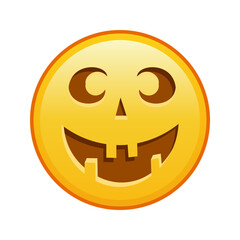 Scary halloween face Large size of yellow emoji smile