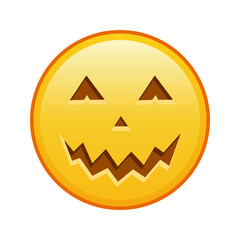 Scary halloween face Large size of yellow emoji smile