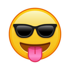 Face with tongue and sunglasses Large size of yellow emoji smile