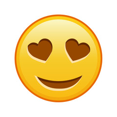 Smiling face with heart eyes Large size of yellow emoji smile