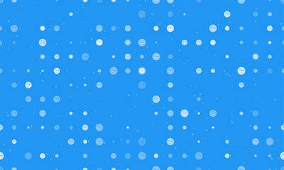 Seamless background pattern of evenly spaced white clock symbols of different sizes and opacity. Vector illustration on blue background with stars