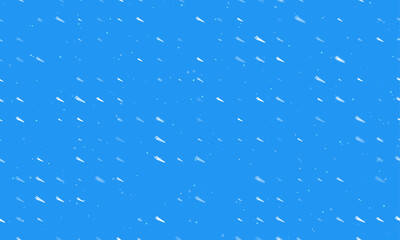 Seamless background pattern of evenly spaced white hand saw symbols of different sizes and opacity. Vector illustration on blue background with stars