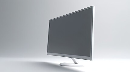 Monitor blank screen mockup with white background, Realistic monitor 3D model