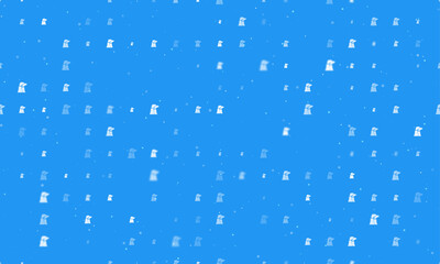 Seamless background pattern of evenly spaced white industrial pollution symbols of different sizes and opacity. Vector illustration on blue background with stars
