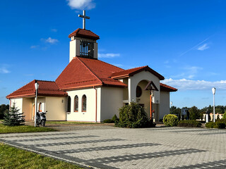 Fototapeta premium The branch church of St. John Paul II in the village of Dyrdy, the parish of Kalety Miotek in Poland
