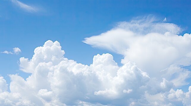 White clouds in a blue sky, Blue sky with white cloud photography high detailed image with telephoto lense
