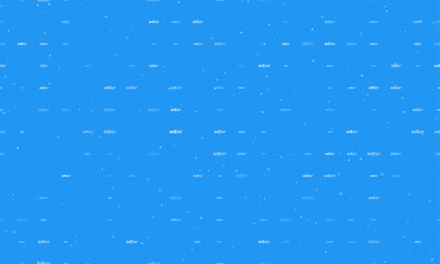 Seamless background pattern of evenly spaced white brexit symbols of different sizes and opacity. Vector illustration on blue background with stars