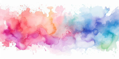 Colorful watercolor splashes on white background