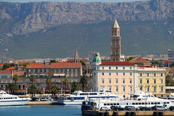 Naklejka premium Historical city centre of Split, Croatia. Beautiful view of the promenade.