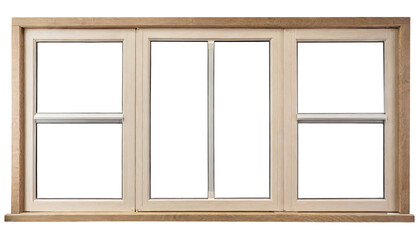 vintage wooden house window frame , isolated on a transparent background with a PNG cutout or clipping path.