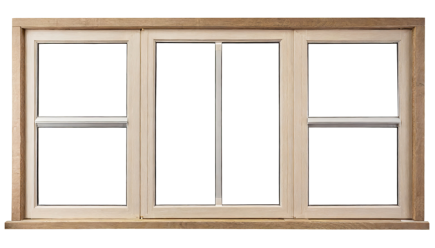 vintage wooden house window frame , isolated on a transparent background with a PNG cutout or clipping path.