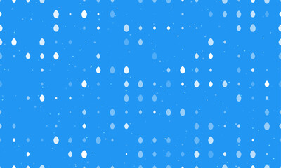 Seamless background pattern of evenly spaced white oval symbols of different sizes and opacity. Vector illustration on blue background with stars