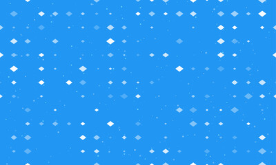 Seamless background pattern of evenly spaced white rhombus symbols of different sizes and opacity. Vector illustration on blue background with stars
