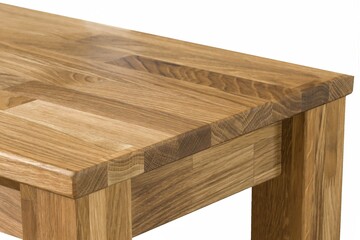 Wooden table surface. Natural wood furniture close view