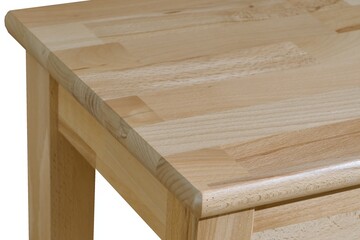 Wooden table surface. Natural wood furniture close view