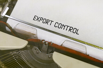 The text is printed on a typewriter - export control