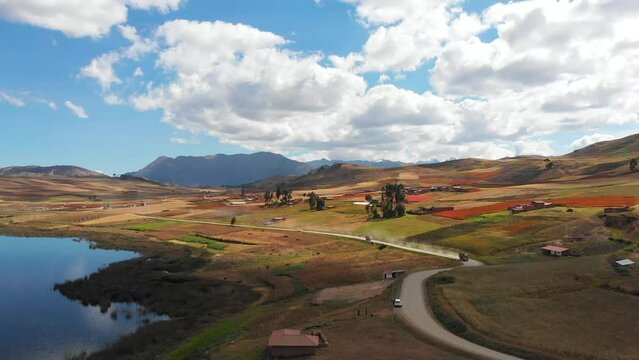 Landscapes of the city of Yucay, capital of the district of Yucay in the province of Urubamba, Peru.