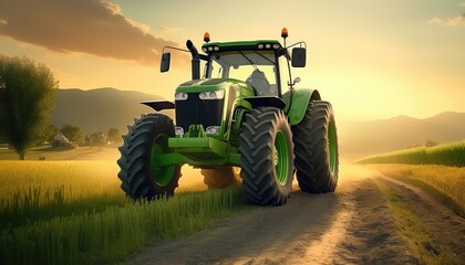 tractor on field road 