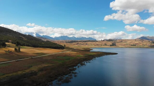 Landscapes of the city of Yucay, capital of the district of Yucay in the province of Urubamba, Peru.