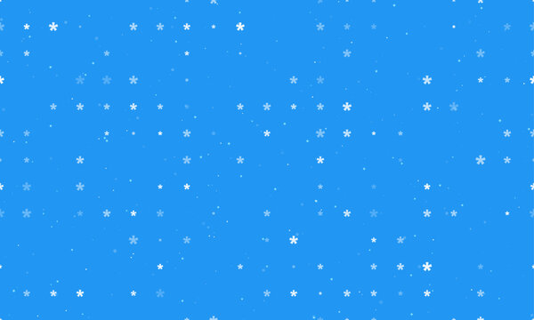 Seamless background pattern of evenly spaced white multiply symbols of different sizes and opacity. Vector illustration on blue background with stars - Powered by Adobe