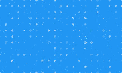 Seamless background pattern of evenly spaced white at symbols of different sizes and opacity. Vector illustration on blue background with stars