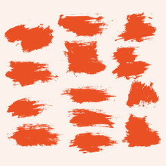 Vector grunge red color texture brush stroke frame
