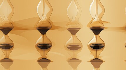  a group of wine glasses sitting next to each other in front of a wall with a liquid pouring out of them.  generative ai