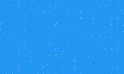 Seamless background pattern of evenly spaced white crowbar symbols of different sizes and opacity. Vector illustration on blue background with stars