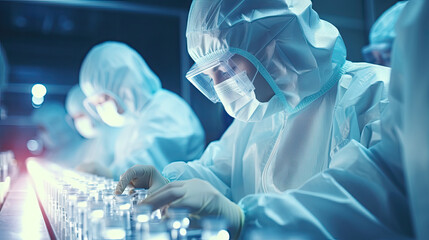 Medical scientific laboratory, professional scientists conduct research in the field of health. Medical chemical technology concept