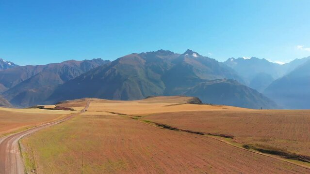 Landscapes of the city of Yucay, capital of the district of Yucay in the province of Urubamba, Peru.