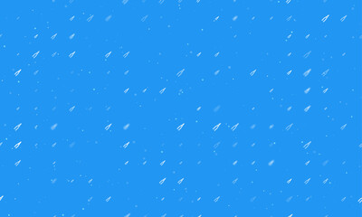 Seamless background pattern of evenly spaced white pliers symbols of different sizes and opacity. Vector illustration on blue background with stars