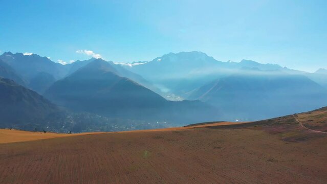 Landscapes of the city of Yucay, capital of the district of Yucay in the province of Urubamba, Peru.