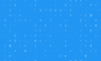 Obraz premium Seamless background pattern of evenly spaced white hare's head symbols of different sizes and opacity. Vector illustration on blue background with stars