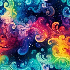 Acid Washed Rainbow Swirls Pattern